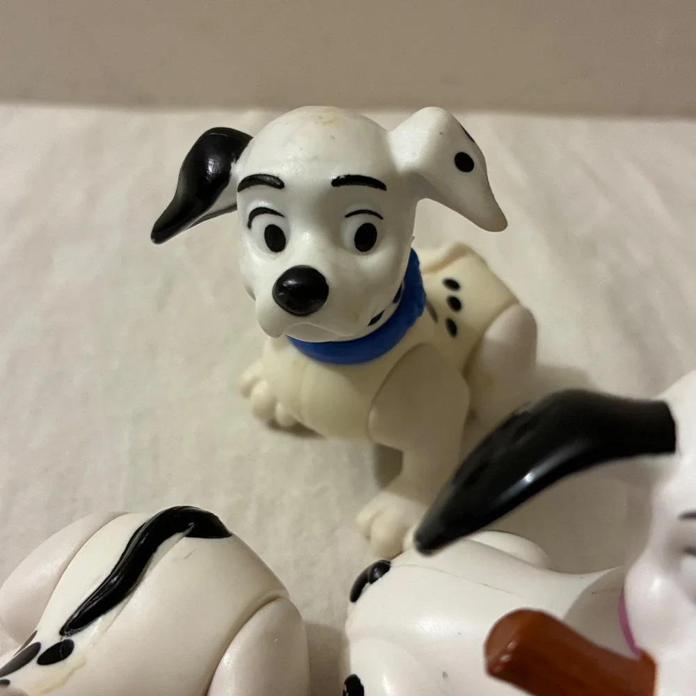 Disney 101‎ Dalmatians Puppy Toy Figures Set of 4 Articulated Spotted Dogs VTG